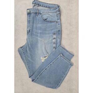 Rue 21 Jeans Womens Size 24 Blue Denim Distressed High Rise Pant Stretch NEW